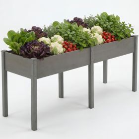 A Legged Elevated Flower Pot, An Outdoor Planting Box With Padding, Used For Growing Herbs, Flowers And Vegetables (Option: Grey72x23IN)