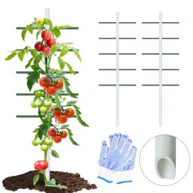 1PC 1.64FTx4FT White Round Tube Climbing Trellis, Outdoor Gardening Stand, Flower And Vegetable Climbing Trellis, Garden And Balcony Climbing Pla (Option: 164FT4FT)