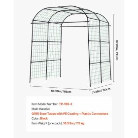 Cucumber Trellis, U-Shape Garden Trellises For Raised Bed, Metal Wide Top Arch Plant Support For Vine, Climbing Plants, Peas, Beans, Zucchini, To (Option: Black)